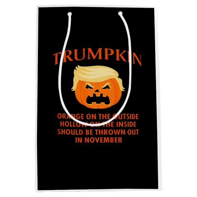 Anti Trumpkin Funny Halloween Mittlere Geschenktüte (Vorderseite)