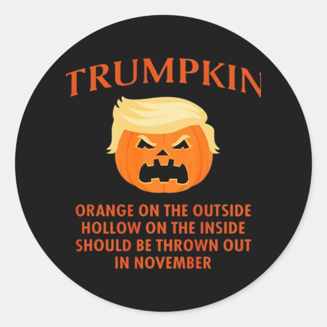 Anti Trumpkin Funny Halloween Runder Aufkleber (Vorderseite)