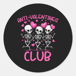 Anti-Valentine Club Funny Seven Runder Aufkleber
