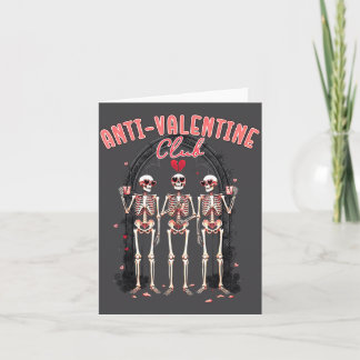 Anti Valentine Club Skeleton Funny Single Valentin Dankeskarte