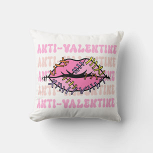 Anti Valentine Pink Lippen Kissen