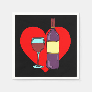 Anti Valentine Wein Drink Party Napkins Serviette