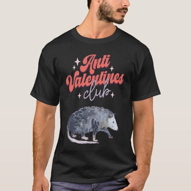 Anti Valentines Club Possum T-Shirt (Vorderseite)
