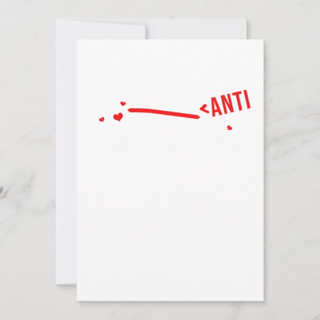 Anti Valentines Day Funny Hate Hearts Day Gift Einladung (Vorderseite)