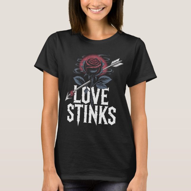 Anti Valentines Day Tattoo Art Rose Graphic - Love T-Shirt (Vorderseite)