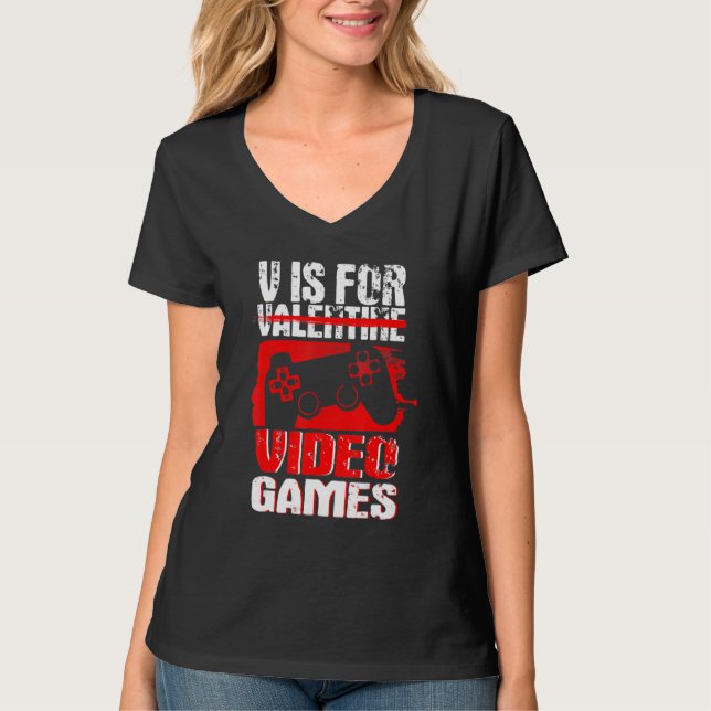 Anti Valentines Day Video Games Gamer Boys  Men T-Shirt (Vorderseite)