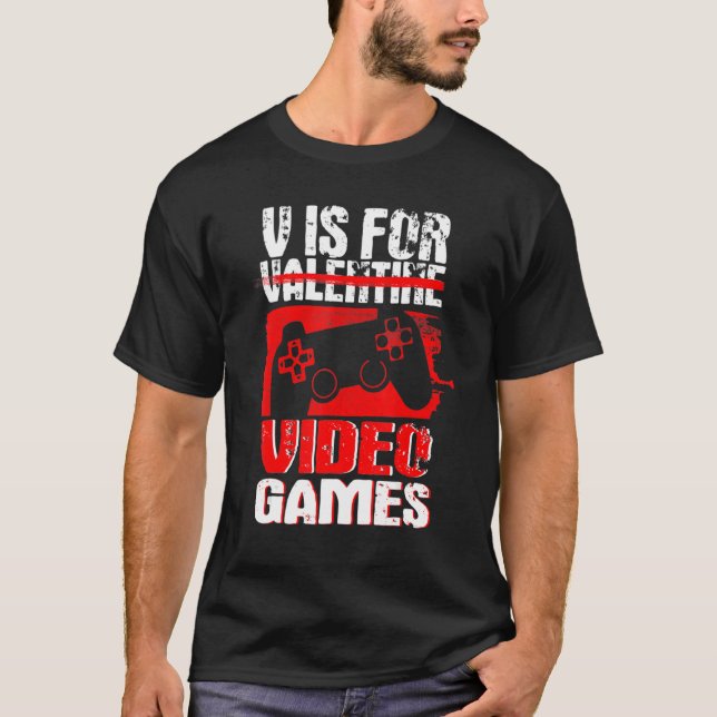 Anti Valentines Day Video Games Gamer Boys  Men T-Shirt (Vorderseite)