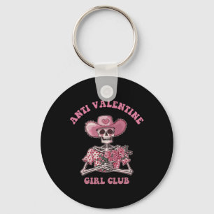 Anti-Valentins-Girls-Club-Einzelskelett-Valentin Schlüsselanhänger