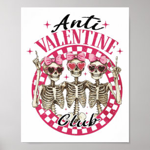 Anti-Valentinsclub Lustiger Valentinstag Vintage Poster