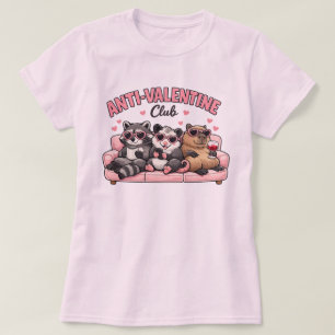 Anti-Valentinsclub-Tier - Capybara Opossum Waschbä T-Shirt