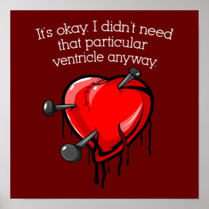 Anti-Valentinsgruß defektes Herz Poster