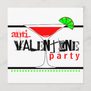 Anti-Valentinsgrüße TagesParty-Cocktail Martini Einladung