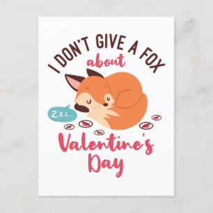 Anti Valentinstag Fox Funny Single Postkarte