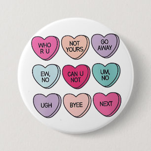 Anti-Valentinstag Funny Single Awareness Button