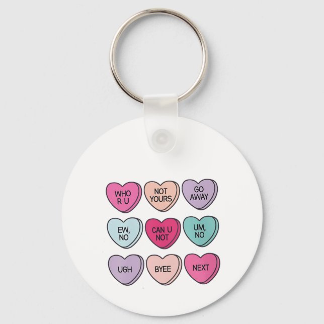 Anti-Valentinstag Funny Single Awareness Schlüsselanhänger (Vorderseite)