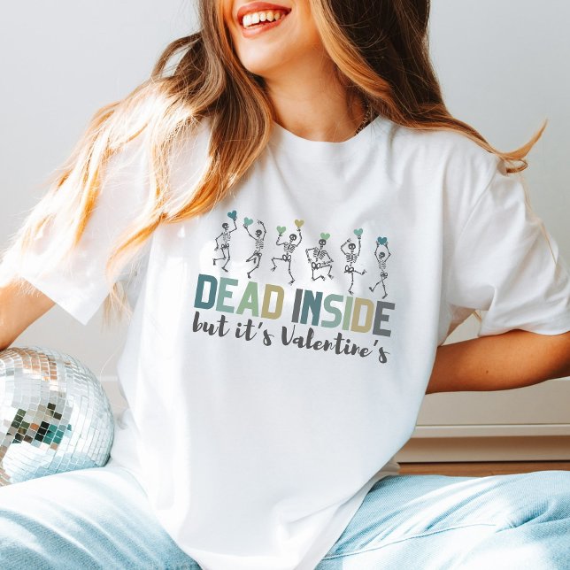 Anti-Valentinstag Funny Skeletts tanzen Spaß T-Shirt (Von Creator hochgeladen)