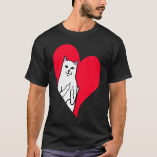 Anti Valentinstag Herz Katze Süße Katze Katzen T-Shirt