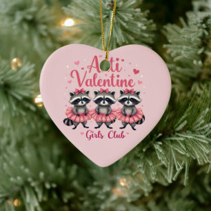 Anti Valentinstag Lustiger Waschbär Cute Kawaii Keramik Ornament