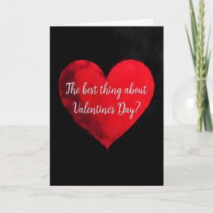 Anti-Valentinstag-Rotes Herz auf Schwarz Karte