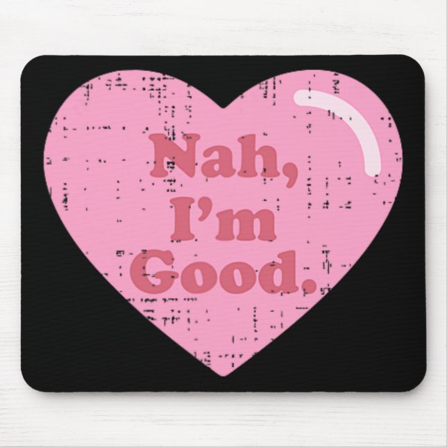 Anti-Valentinstag Single Awareness Heart Nah Im Mousepad (Vorne)