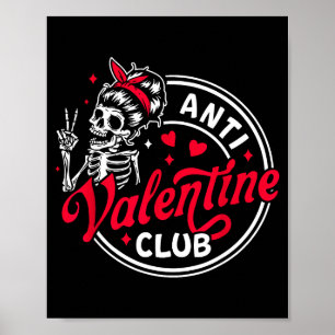 Anti Valentinstag Skelett Herz lustiger Valentinst Poster