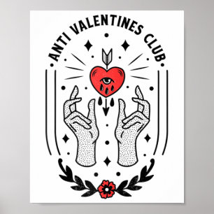 Anti Valentinstag Tattoo Raglan Baseball T-Shirt_1 Poster