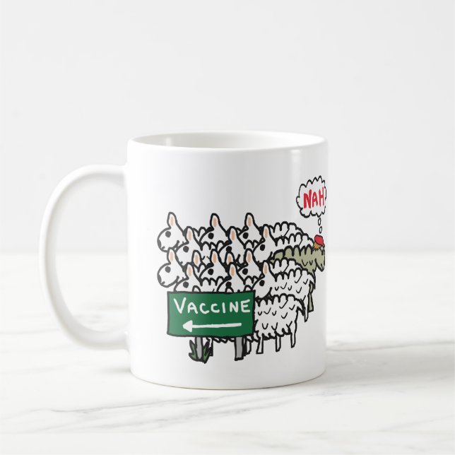 Anti-Vax-Schaf-Impfung Kaffeetasse (Links)