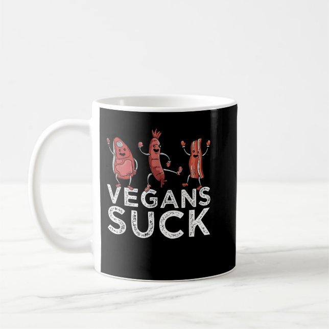Anti-Vegan Fleisch Eater GRILLEN Lover Ribeye Stea Kaffeetasse (Links)