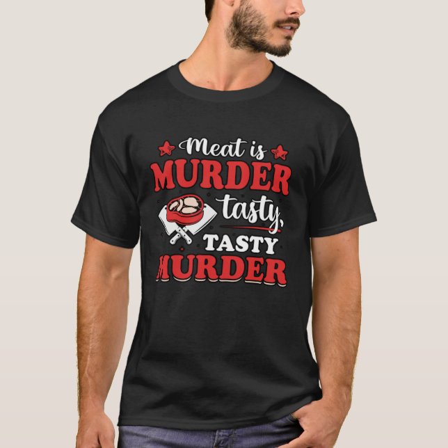 Anti Vegan Meat   Saying T-Shirt (Vorderseite)