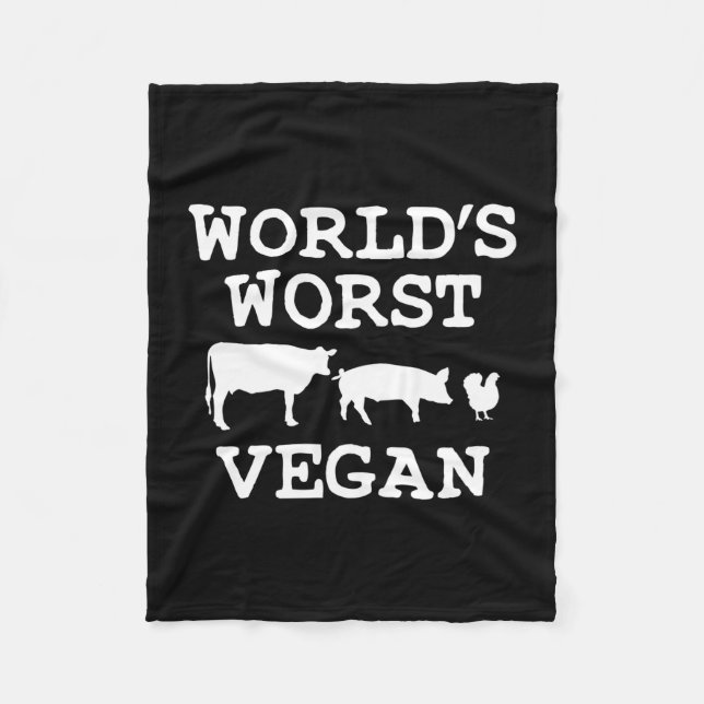Anti-Veganer Fleischesser BBQ-Grill-Pitmaster Fleecedecke (Vorderseite)