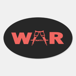 Anti-War-Sticker-Sets Ovaler Aufkleber