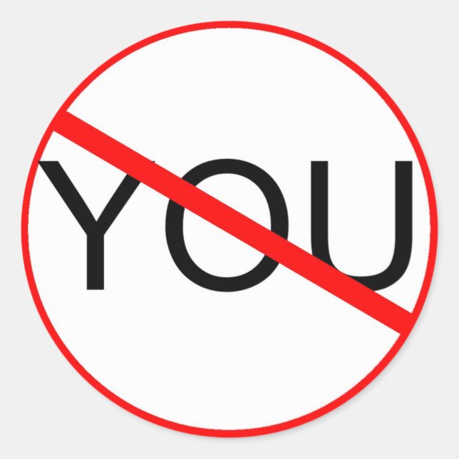 Anti-You-Aufkleber Runder Aufkleber (Vorderseite)