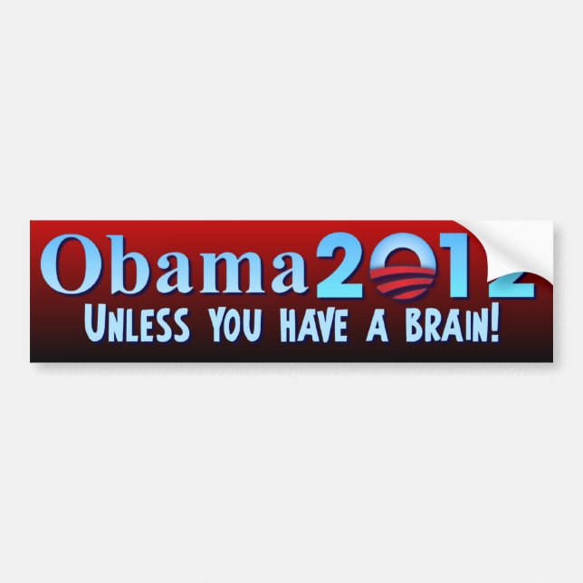 Antibarack obama - Gehirn Autoaufkleber (Vorne)