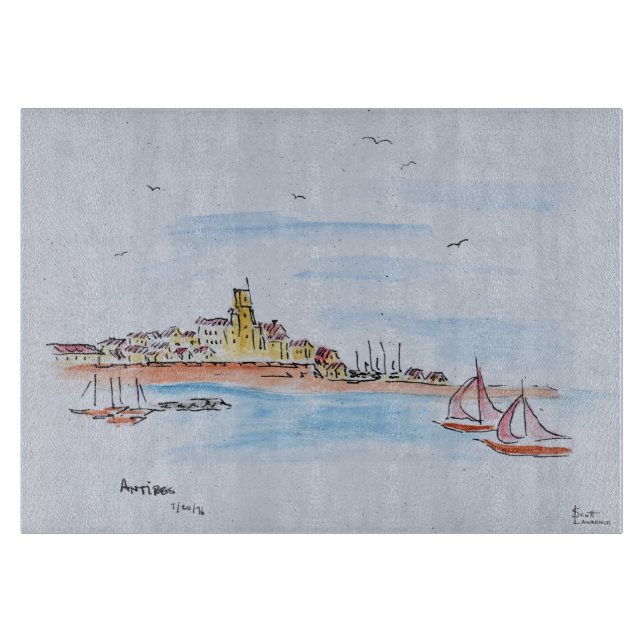 Antibes am Mittelmeer, Frankreich Schneidebrett (Vorderseite)