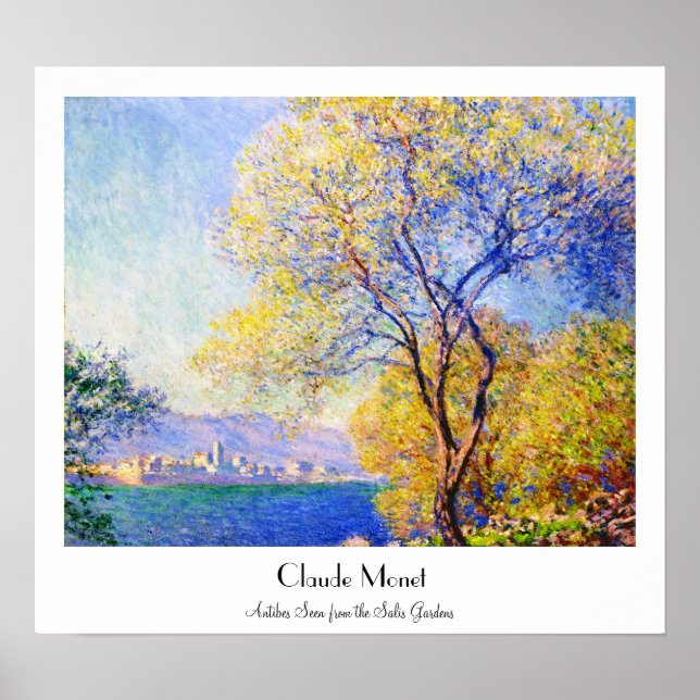 Antibes aus den Salis Gardens Claude Monet Poster (Vorne)