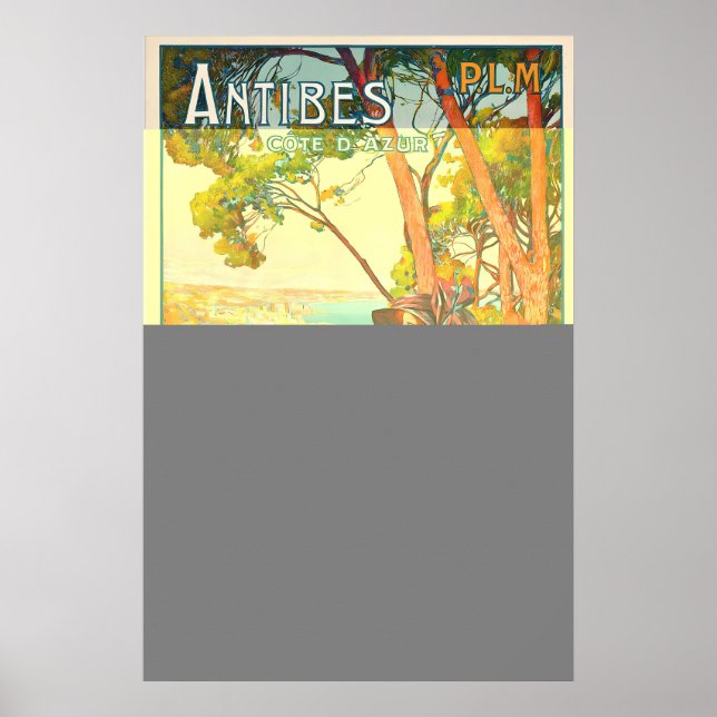 Antibes Côte d’Azur France Vintage Travel Poster (Vorne)