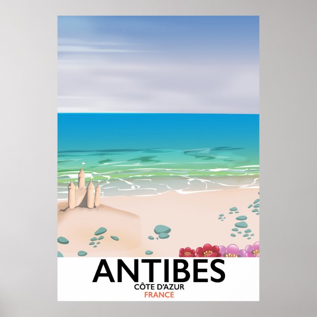 Antibes France Beach Poster (Vorne)