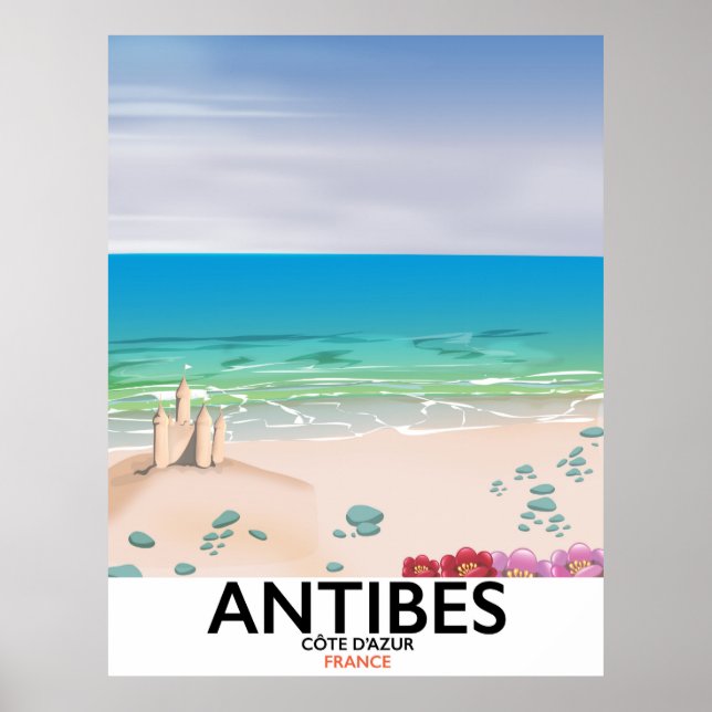 Antibes France Beach Poster (Vorne)