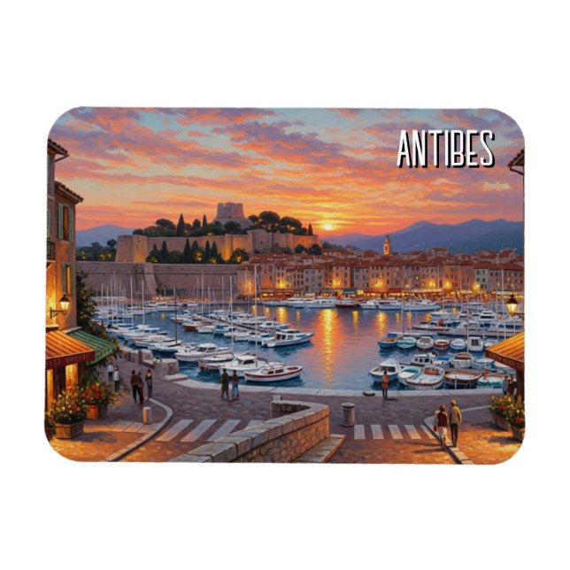 Antibes France Harbour Travel Magnet (Horizontal)