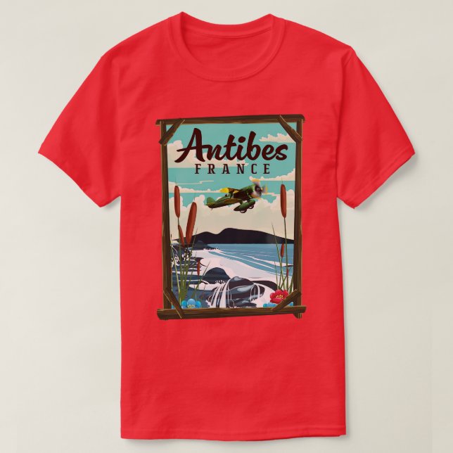 Antibes France Reiseplakat T-Shirt (Design vorne)