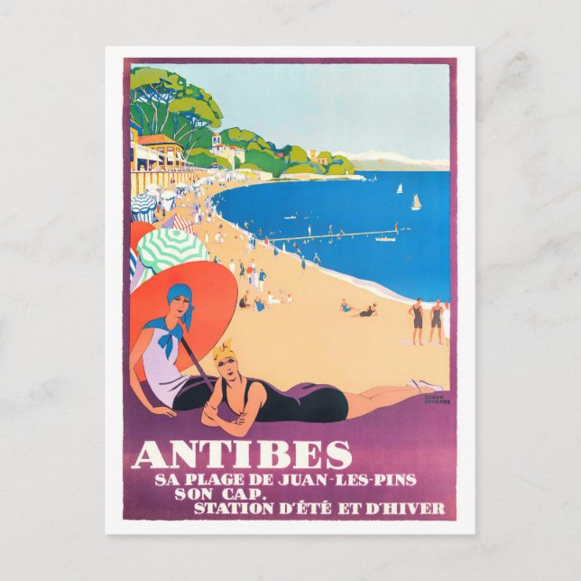 Antibes France Vintage Postkarte (Vorderseite)