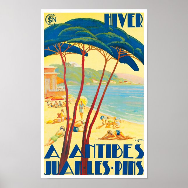 Antibes France Vintage Reise Poster (Vorne)