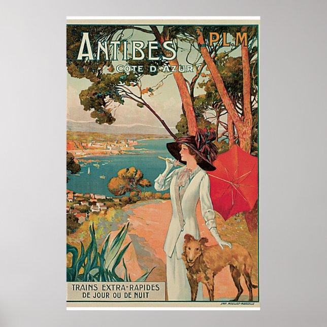Antibes, France Vintage Travel Poster (Vorne)