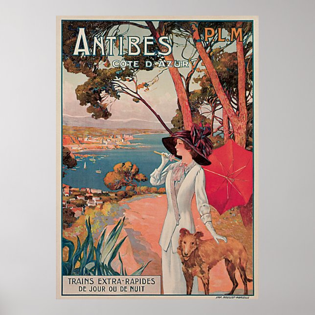 Antibes, France Vintage Travel Poster (Vorne)