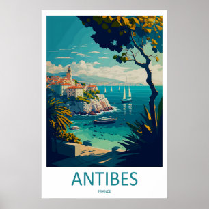 Antibes Frankreich Park Poster Reisen Ski Vintage