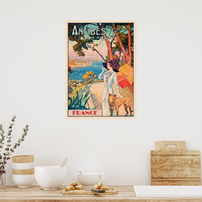 Antibes, Frankreich Reiseplakat Poster (Küche)