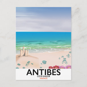 Antibes Frankreich Strandposter Postkarte