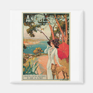 Antibes Frankreich Vintage Reise Werbung Magnet