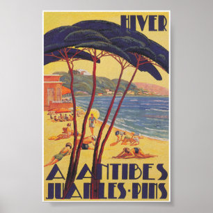 Antibes Frankreich Vintage-Reiseposter Poster