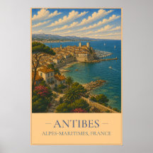 Antibes, Frankreich – Vintage-Reiseposter